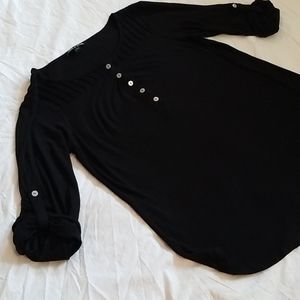 Cable and Gauge black knit top
